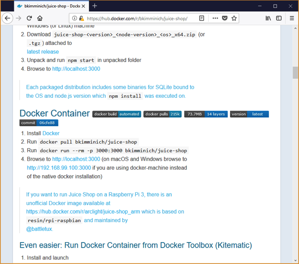 Juice Shop Docker